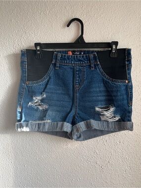Indigo Poppy Maternity Shorts